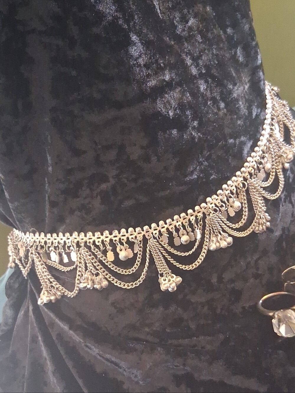 Gold-Tone Layered Fringe Belly Chain Necklace